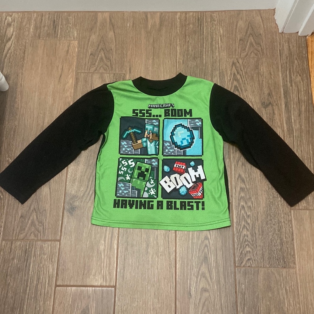 🧡 boy’s Minecraft long sleeve fleece pajama top